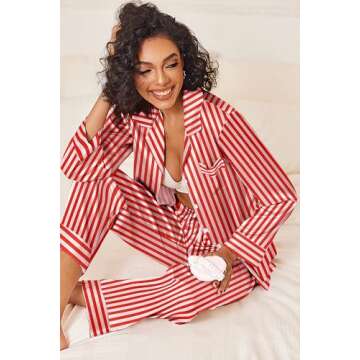 Ekouaer Women's Silk Satin Pajama Sets for Cozy Nights