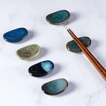 HOKELER Ceramic Chopsticks Holder Set | Unique Utensil Rest