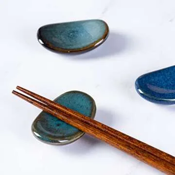 HOKELER Ceramic Chopsticks Holder Set | Unique Utensil Rest