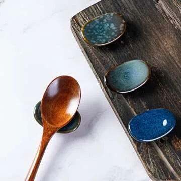 HOKELER Ceramic Chopsticks Holder Set | Unique Utensil Rest