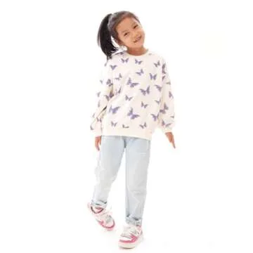 Toddler Crew Neck Sweatshirt for Girls 2T Butterflies