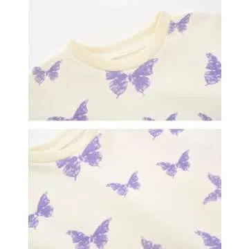 Toddler Crew Neck Sweatshirt for Girls 2T Butterflies
