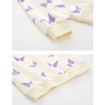 Toddler Crew Neck Sweatshirt for Girls 2T Butterflies