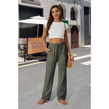 Lightweight SEMARO High Waist Linen Summer Pants