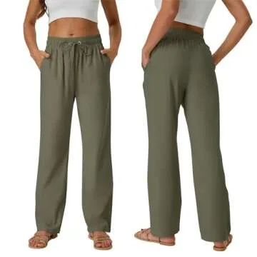 Lightweight SEMARO High Waist Linen Summer Pants