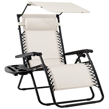 Folding Zero Gravity Chair with Adjustable Canopy Shade