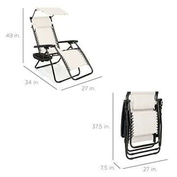 Folding Zero Gravity Chair with Adjustable Canopy Shade