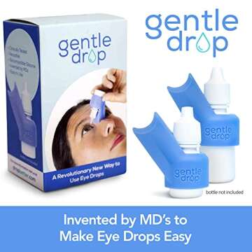 GentleDrop Eye Drop Guide | Reusable Silicone Aid to Help Aim Most Eyedrop Bottles | Bottle Holder A...