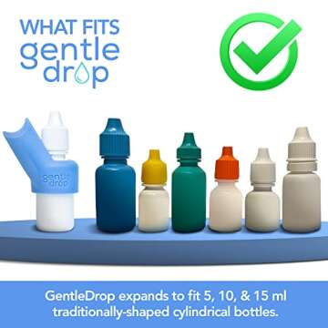 GentleDrop Eye Drop Guide | Reusable Silicone Aid to Help Aim Most Eyedrop Bottles | Bottle Holder Accessory Tool Assists Adults Elderly | Dispenser Invented by Doctors