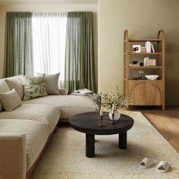 Nathan James Iris 3 Tier Bookshelf, Arched Bookcase Cabinet, Solid Wood Bookcase with Cabinet Base, Boho Bookshelf in Unbrushed Light Brown Finish