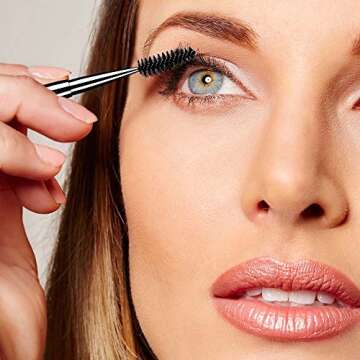 2 Pieces Eyelash Brush with Cap - Eco-Friendly Mascara Spoolies