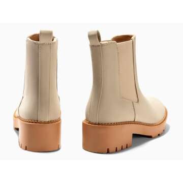 Coutgo Womens Platform Chunky Low Heel Slip on Chelsea Boots Suede Elastic Ankle Boots