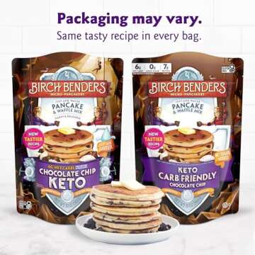 Birch Benders Keto Chocolate Chip Pancake & Waffle Mix, 10 oz Bag