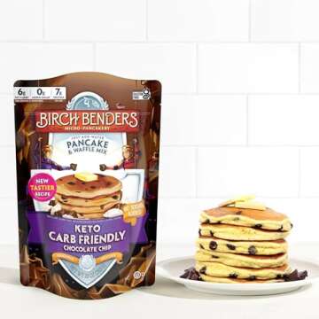 Birch Benders Keto Chocolate Chip Pancake & Waffle Mix, 10 oz Bag