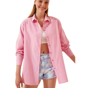 BIG DART Oversized Button Down Shirts for Women, Dressy Casual Long Sleeve Blouses Summer Tops Tunic...