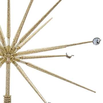 Kurt S. Adler 14.8-Inch Gold Starburst Throng Treetop