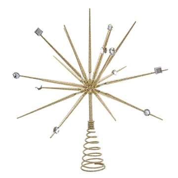Kurt S. Adler 14.8-Inch Gold Starburst Throng Treetop