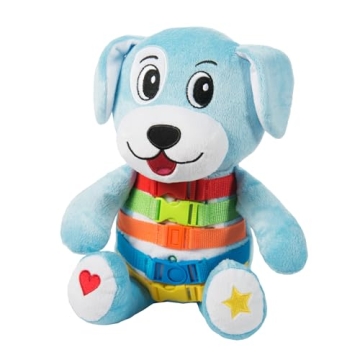 Buckle Toys - Barkley Dog - Plush Animal Learning Toy - Develop Fine Motor Skills - Counting and Col...