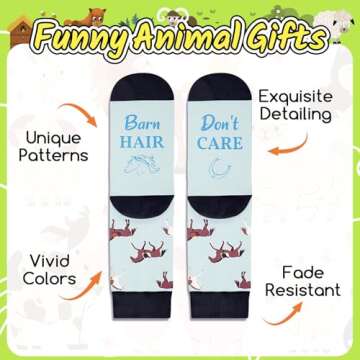 Zmart Funny Horse Gifts - Fuzzy Socks for Men, Women, Teens & Kids - Equestrian Riding Socks