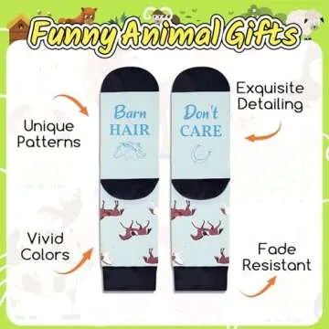 Zmart Funny Horse Gifts - Fuzzy Socks for Men, Women, Teens & Kids - Equestrian Riding Socks