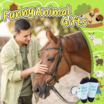Zmart Funny Horse Gifts - Fuzzy Socks for Men, Women, Teens & Kids - Equestrian Riding Socks