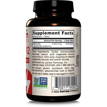 Jarrow Methyl B-12 5000 mcg Energy Brain Support