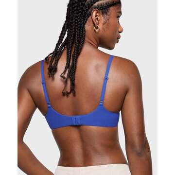 INLYRIC Women's Inbarely Plus Plunge Bra - Unlined Underwire Sexy Demi Balconette Bras Azure Blue 38DD