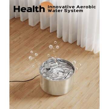 Stainless Steel Cat Water Fountain: Pet Fountains Indoor Metal Automatic Dispenser Cat Waterer Bowls...