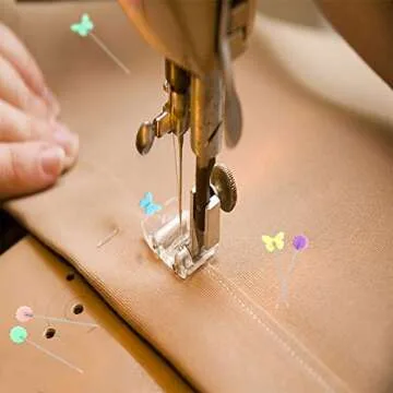 200pcs Sewing Pins Flat Head Straight Pins with Butterfly and Flower Colored Heads, Long 2.16inch Quilting Pins for Dressmaker, Craft, Sewing Project and DIY Decoration (Butterfly and Flower)