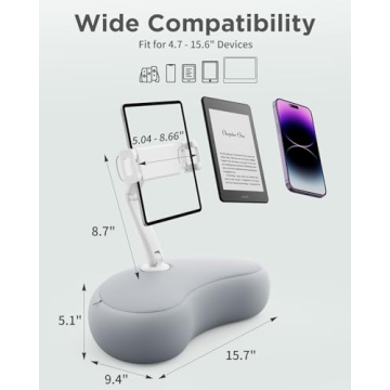SAIJI Tablet Holder Pillow for Devices 4.7”-15.6”