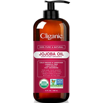 Cliganic Organic Jojoba Oil 16 oz Pure Cold Pressed Oil