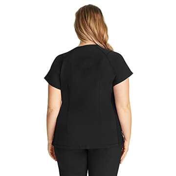 Healing Hands Womens Scrub Top 3 Pocket V-Neck Lightweight Breathable Fabric Scrub Tops for Women HH360 2284 Serena Black L
