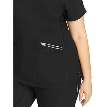 Quality Women's Scrub Top with Stretch and Pockets