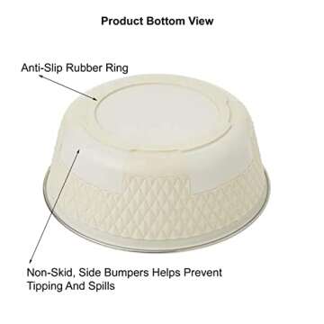 PetRageous 16010 Kona Stainless Steel Non-Slip Dishwasher-Safe Dog Bowl 3.75-Cup 6.75-Inch Diameter 2.5-Inch Tall for Medium and Large Dogs and Cats, White