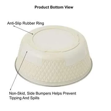 PetRageous 16010 Kona Stainless Steel Non-Slip Dishwasher-Safe Dog Bowl 3.75-Cup 6.75-Inch Diameter 2.5-Inch Tall for Medium and Large Dogs and Cats, White