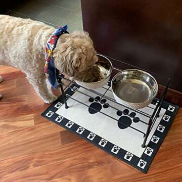 PetRageous 16010 Kona Stainless Steel Non-Slip Dishwasher-Safe Dog Bowl 3.75-Cup 6.75-Inch Diameter 2.5-Inch Tall for Medium and Large Dogs and Cats, White