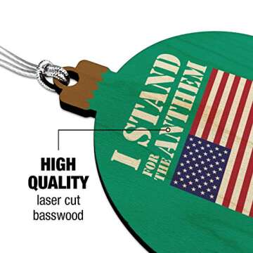 GRAPHICS & MORE I Stand for The Flag Kneel Cross USA American Flag Patriotic Wood Christmas Tree Holiday Ornament