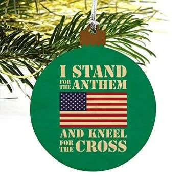 Patriotic Wood Christmas Ornament for Families & Veterans