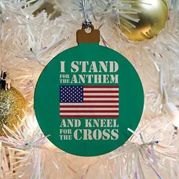 Patriotic Wood Christmas Ornament for Families & Veterans