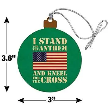 Patriotic Wood Christmas Ornament for Families & Veterans