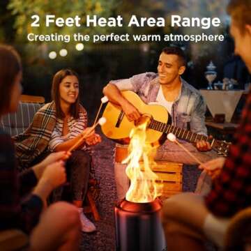 OGERY Stove Tabletop Fire Pit with Stand 7.9 x 6.1 in, Smokeless Firepit Camping Outdoor Table Top Firepit for Urban & Suburbs with Portable Travel Bag, Fueled by Pellets or Wood, Stainless Steel