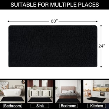 LOCHAS Large Soft Bath Mat Non-Slip Chenille Rug