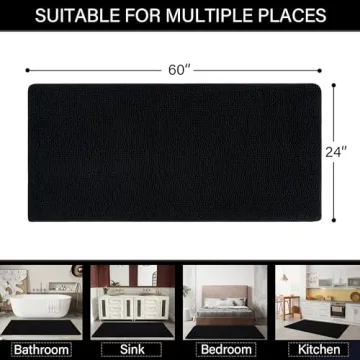 LOCHAS Large Soft Bath Mat Non-Slip Chenille Rug