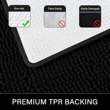 LOCHAS Large Soft Bath Mat Non-Slip Chenille Rug