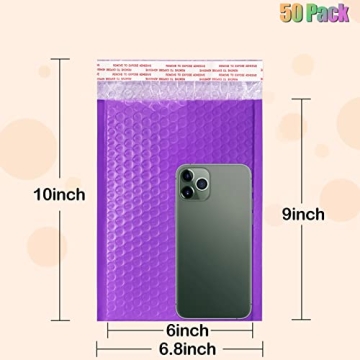 Durable 6x10 Bubble Mailers 50 Pack for Shipping