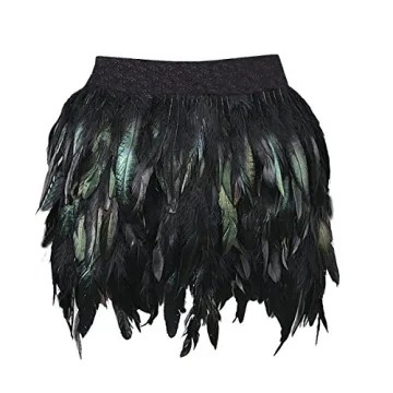 Miuco Women's Faux Feather A-Line Mini Skirt: Unique & Trendy