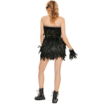 Stylish Miuco Faux Feather A-Line Mini Skirt for Women