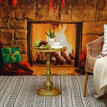 QENUIITEA Metal End Table, Round Side Table Nightstand for Bedside or Sofa, Vintage Style Accent Tab...