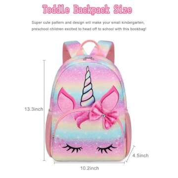 Octsky Unicorn Toddler Backpack Girls Mini Backpack for Kids, Lightweight Preschool Backpack for Kin...