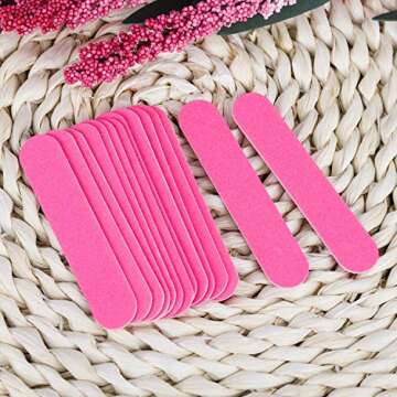 Tbestmax 200 Disposable Mini Nail File Bulk 3.4 inch Double Sided Emery Boards for Fingernail Tools 150 Grit